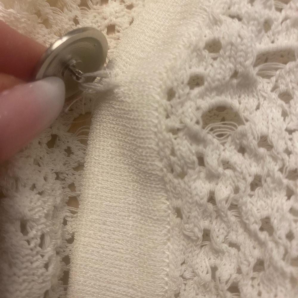 CHANEL 2011 Spring Open Crochet Knit Cardigan Jacket White - Picture 12 of 16